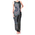 Fijian Masi Tribal Tattoos Art Pattern Tank Maxi Dress Navy Color Half Style - Polynesian Pride