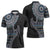 Fijian Masi Tribal Tattoos Art Pattern Zipper Polo Shirt Navy Color Half Style - Polynesian Pride