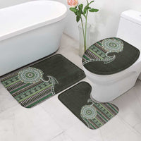 Fijian Masi Tribal Tattoos Art Pattern Bathroom Set Green Color Half Style - Polynesian Pride