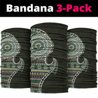 Fijian Masi Tribal Tattoos Art Pattern Neck Gaiter Green Color Half Style LT03
