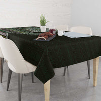 Fijian Masi Tribal Tattoos Art Pattern Tablecloth Green Color Half Style - Polynesian Pride