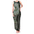 Fijian Masi Tribal Tattoos Art Pattern Tank Maxi Dress Green Color Half Style - Polynesian Pride