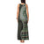 Fijian Masi Tribal Tattoos Art Pattern Tank Maxi Dress Green Color Half Style - Polynesian Pride