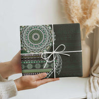 Fijian Masi Tribal Tattoos Art Pattern Wrapping Paper Green Color Half Style LT03 - Polynesian Pride