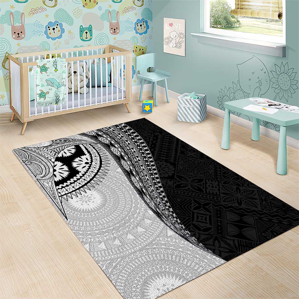 Fijian Masi Tattoos Area Rug with Tapa Tribal Pattern - Polynesian Pride