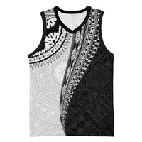 Fijian Masi Tattoos Basketball Jersey with Tapa Tribal Pattern - Polynesian Pride