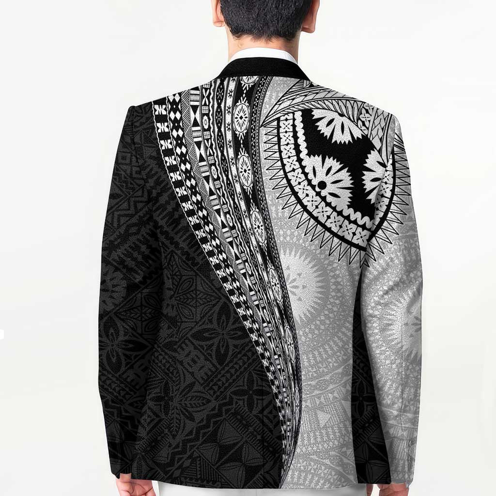 Fijian Masi Tattoos Blazer with Tapa Tribal Pattern - Polynesian Pride