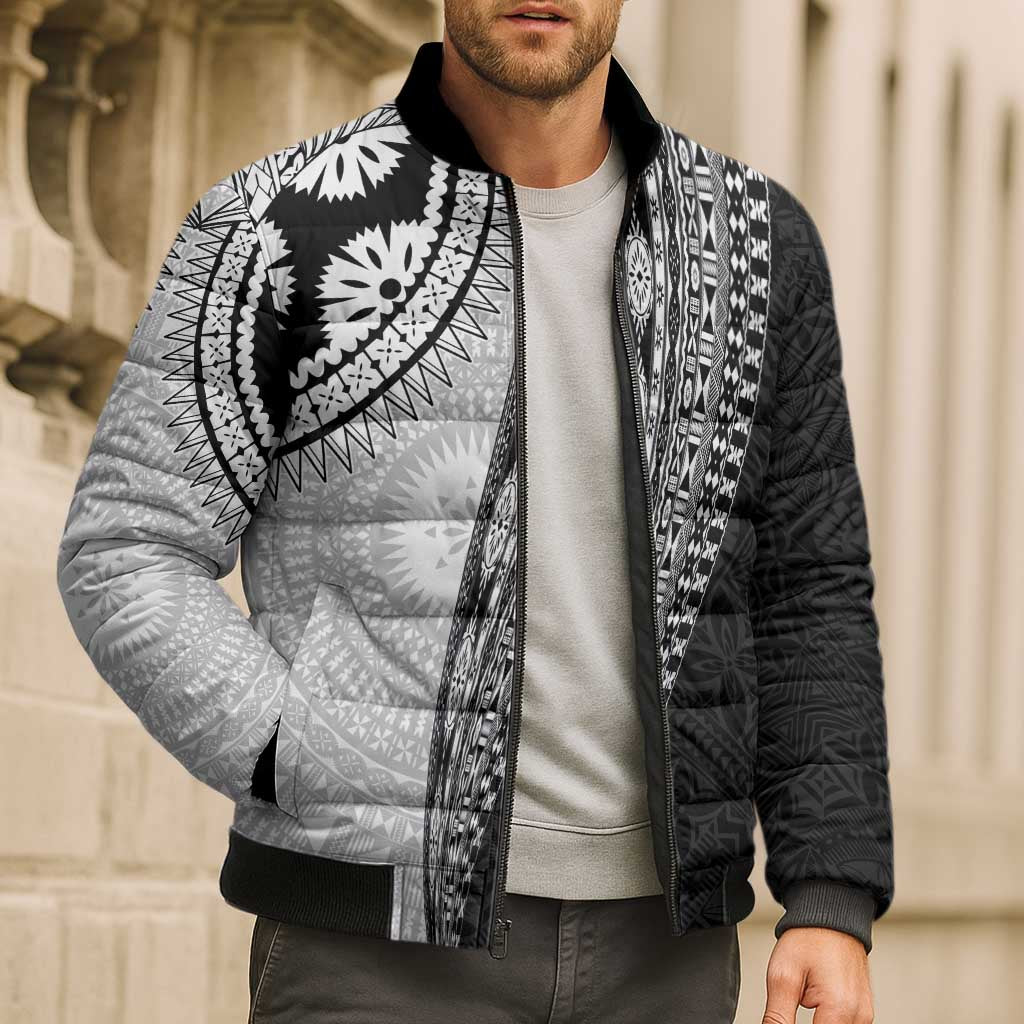 Fijian Masi Tattoos Bomber Puffer Jacket with Tapa Tribal Pattern - Polynesian Pride