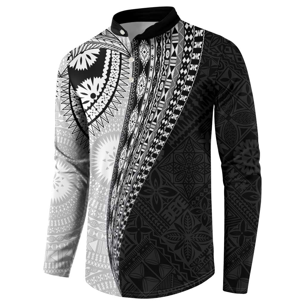 Fijian Masi Tattoos Button Sweatshirt with Tapa Tribal Pattern - Polynesian Pride