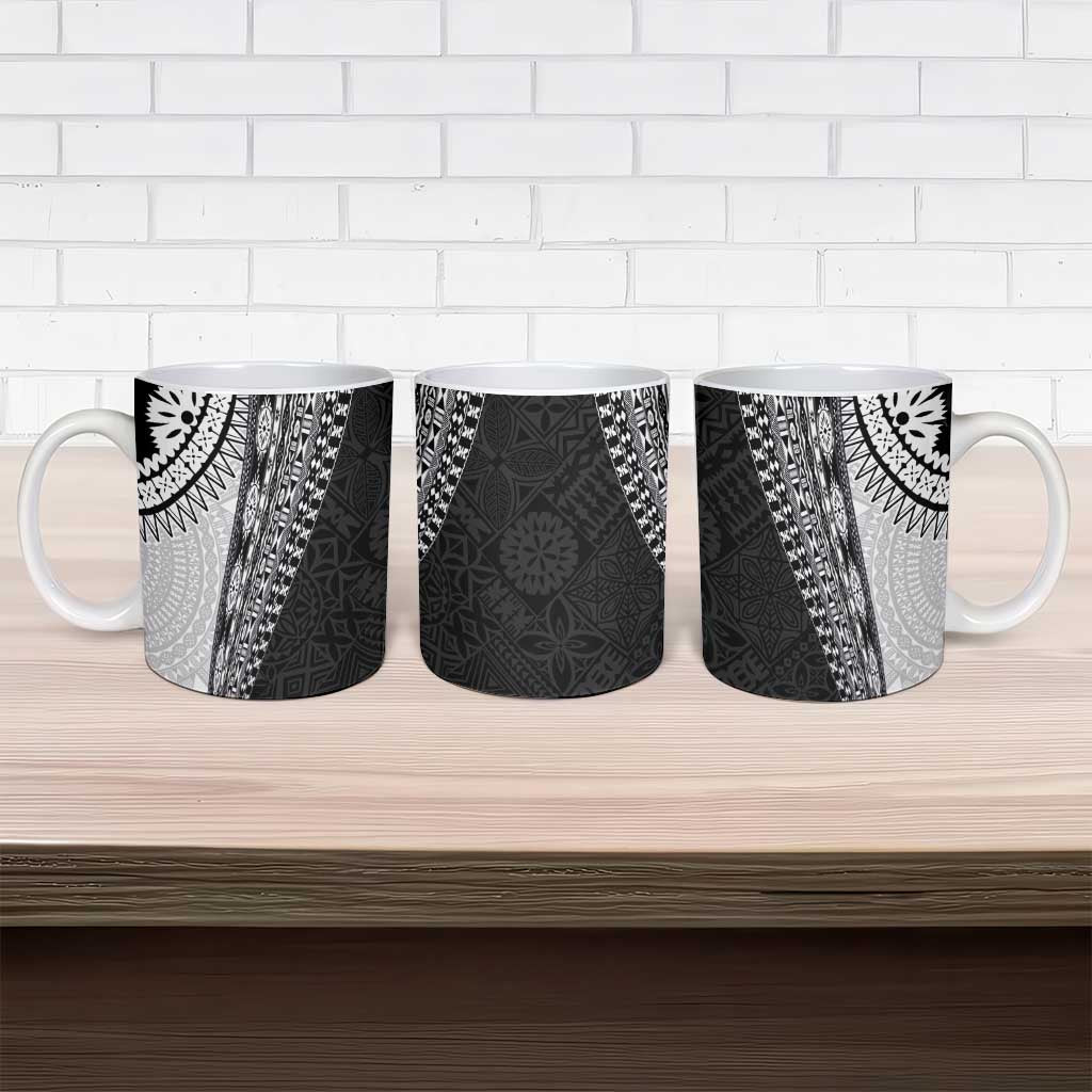 Fijian Masi Tattoos Ceramic Mug with Tapa Tribal Pattern - Polynesian Pride