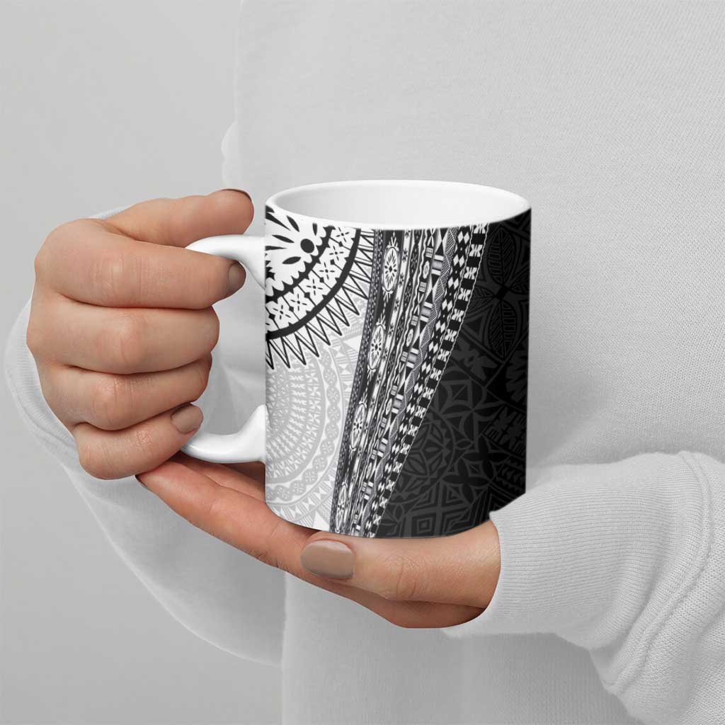 Fijian Masi Tattoos Ceramic Mug with Tapa Tribal Pattern - Polynesian Pride