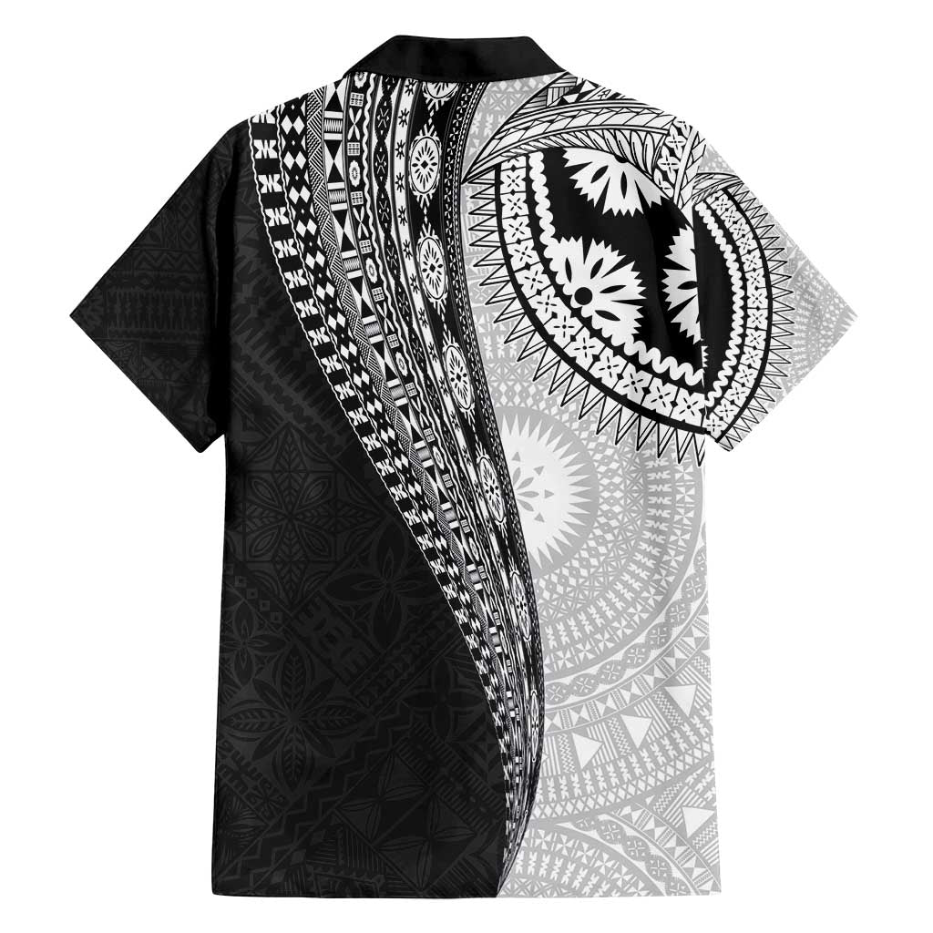 Fijian Masi Tattoos Family Matching Off Shoulder Short Dress and Hawaiian Shirt with Tapa Tribal Pattern - Polynesian Pride