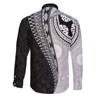 Fijian Masi Tattoos Family Matching Off Shoulder Short Dress and Hawaiian Shirt with Tapa Tribal Pattern - Polynesian Pride