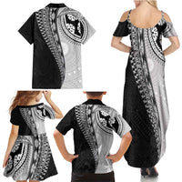 Fijian Masi Tattoos Family Matching Summer Maxi Dress and Hawaiian Shirt with Tapa Tribal Pattern - Polynesian Pride