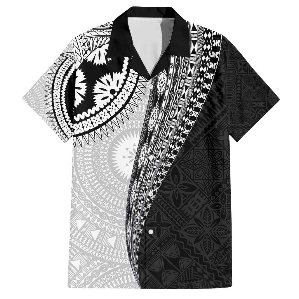 Fijian Masi Tattoos Family Matching Tank Maxi Dress and Hawaiian Shirt with Tapa Tribal Pattern - Polynesian Pride