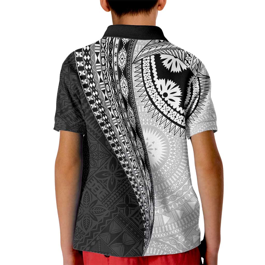Fijian Masi Tattoos Kid Polo Shirt with Tapa Tribal Pattern - Polynesian Pride
