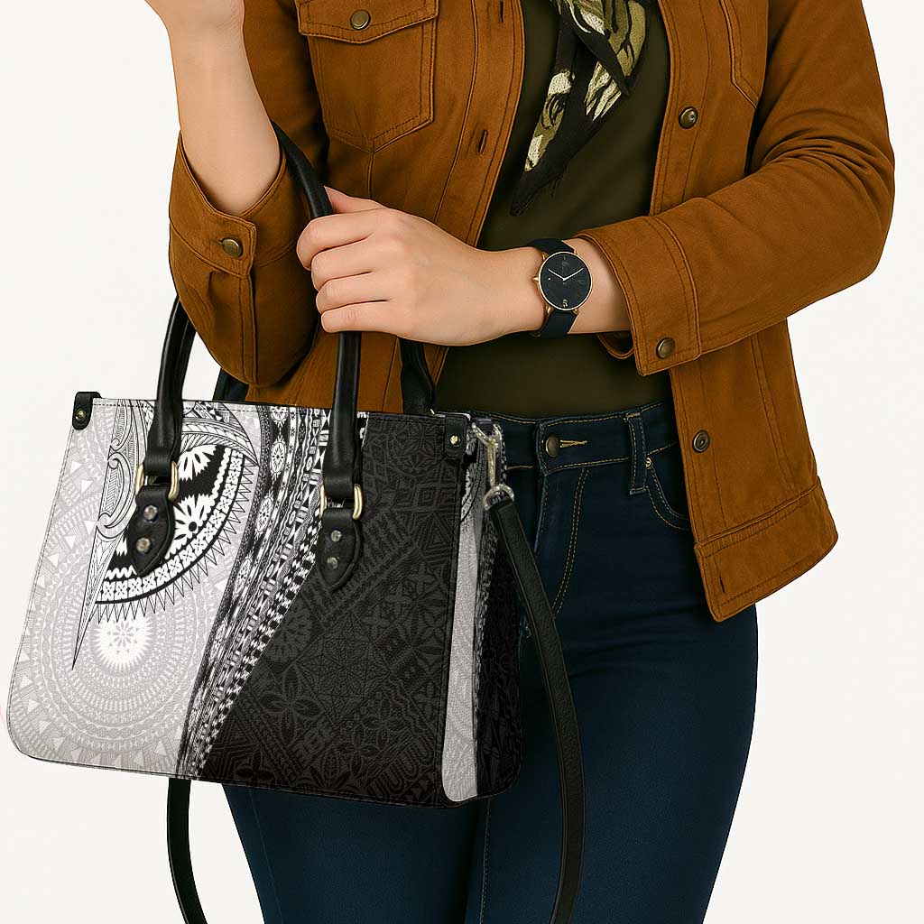 Fijian Masi Tattoos Leather Bag with Tapa Tribal Pattern - Polynesian Pride