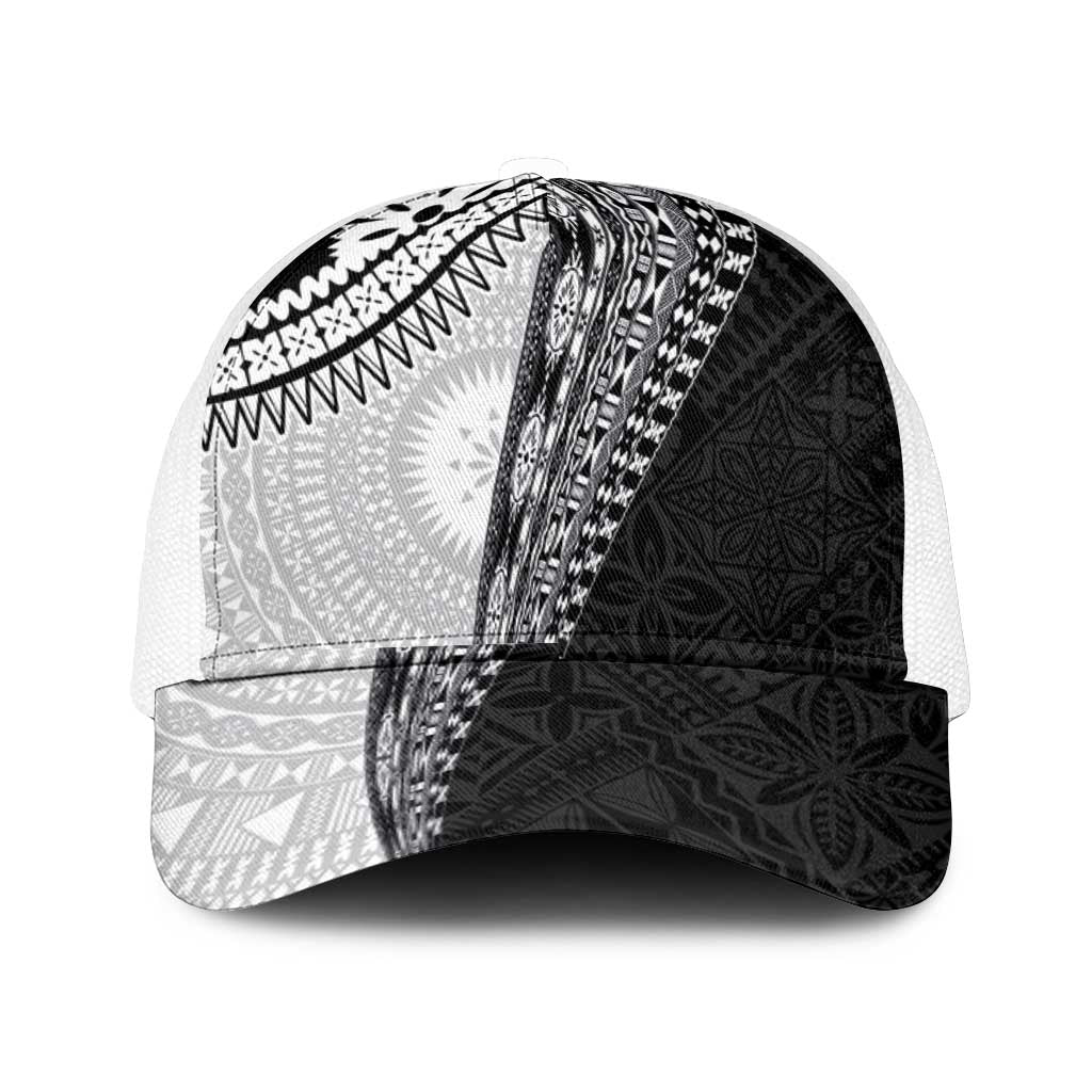 Fijian Masi Tattoos Mesh Trucker Cap with Tapa Tribal Pattern - Polynesian Pride