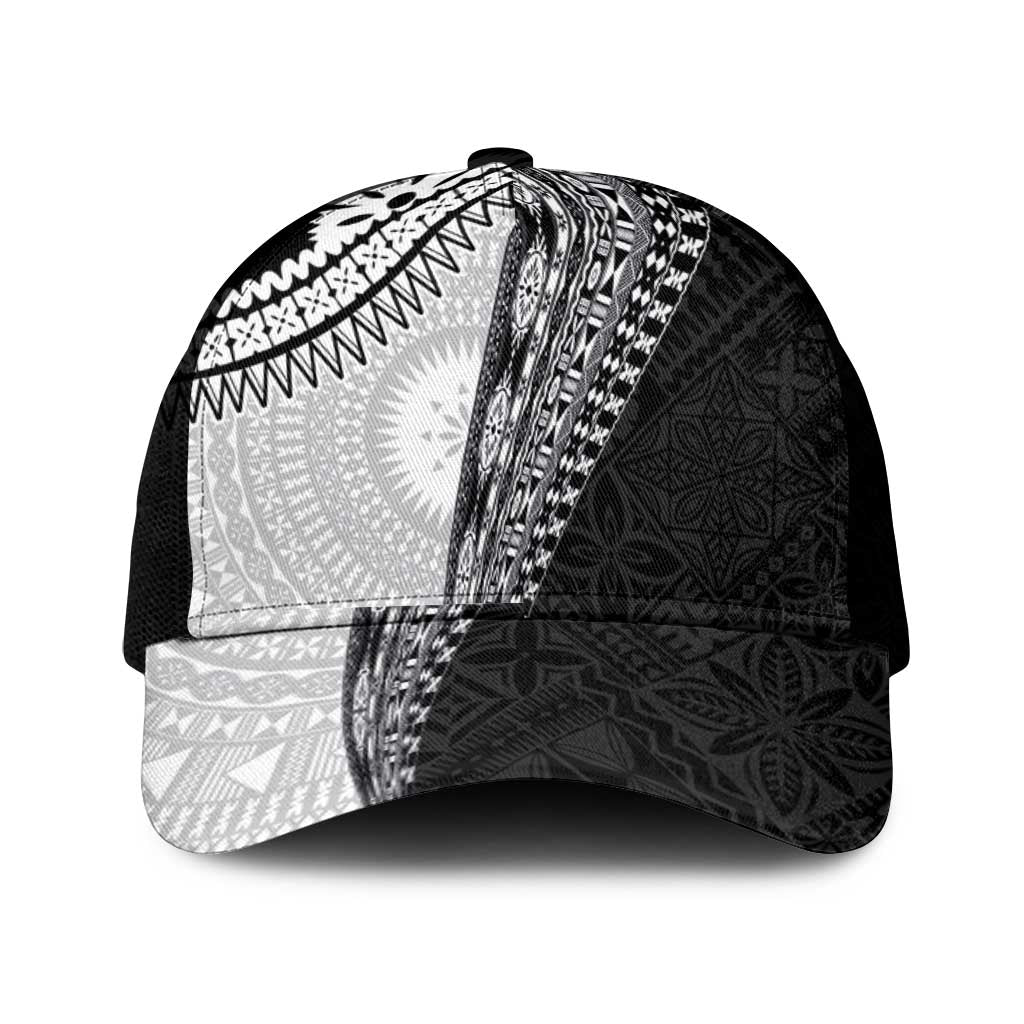 Fijian Masi Tattoos Mesh Trucker Cap with Tapa Tribal Pattern - Polynesian Pride