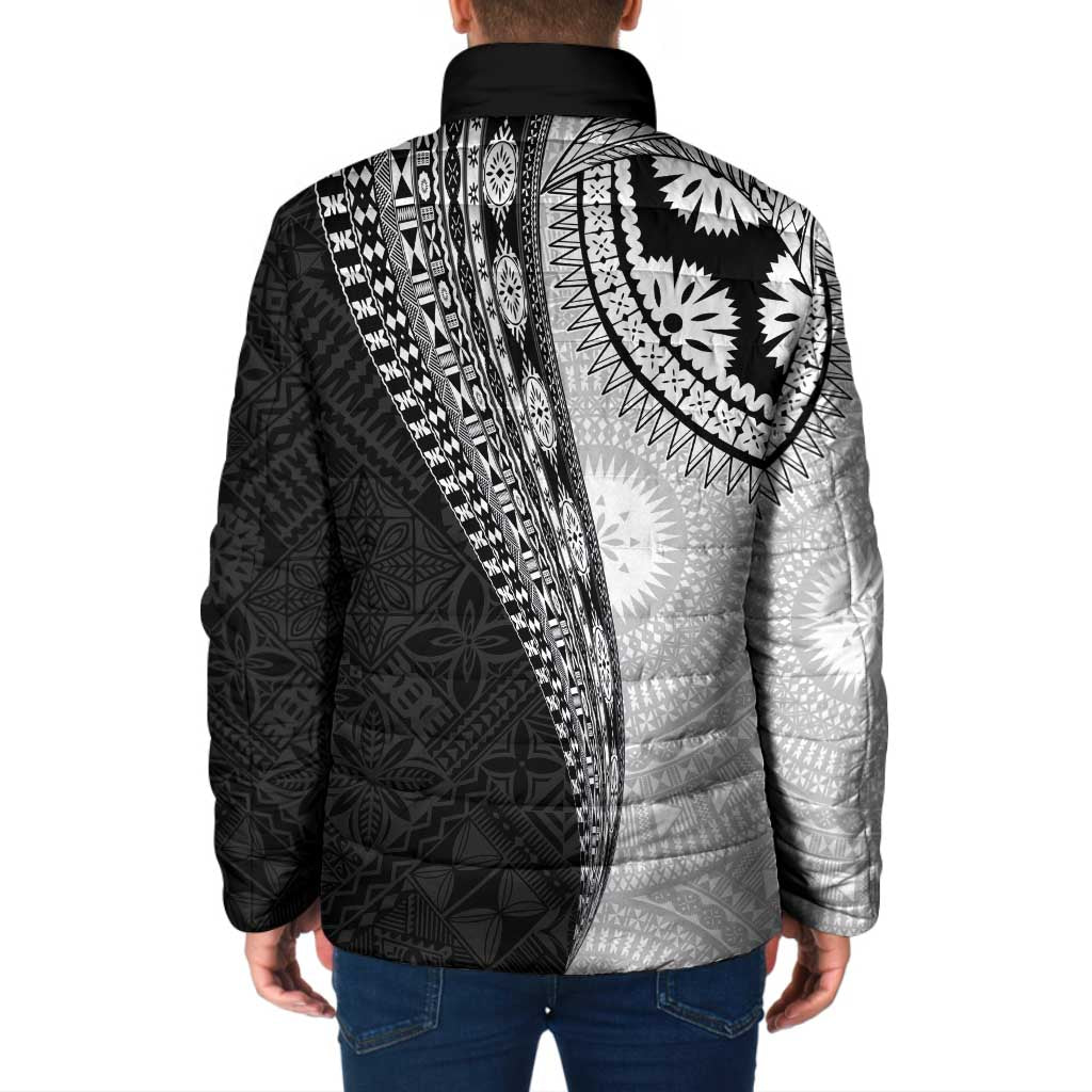 Fijian Masi Tattoos Padded Jacket with Tapa Tribal Pattern - Polynesian Pride