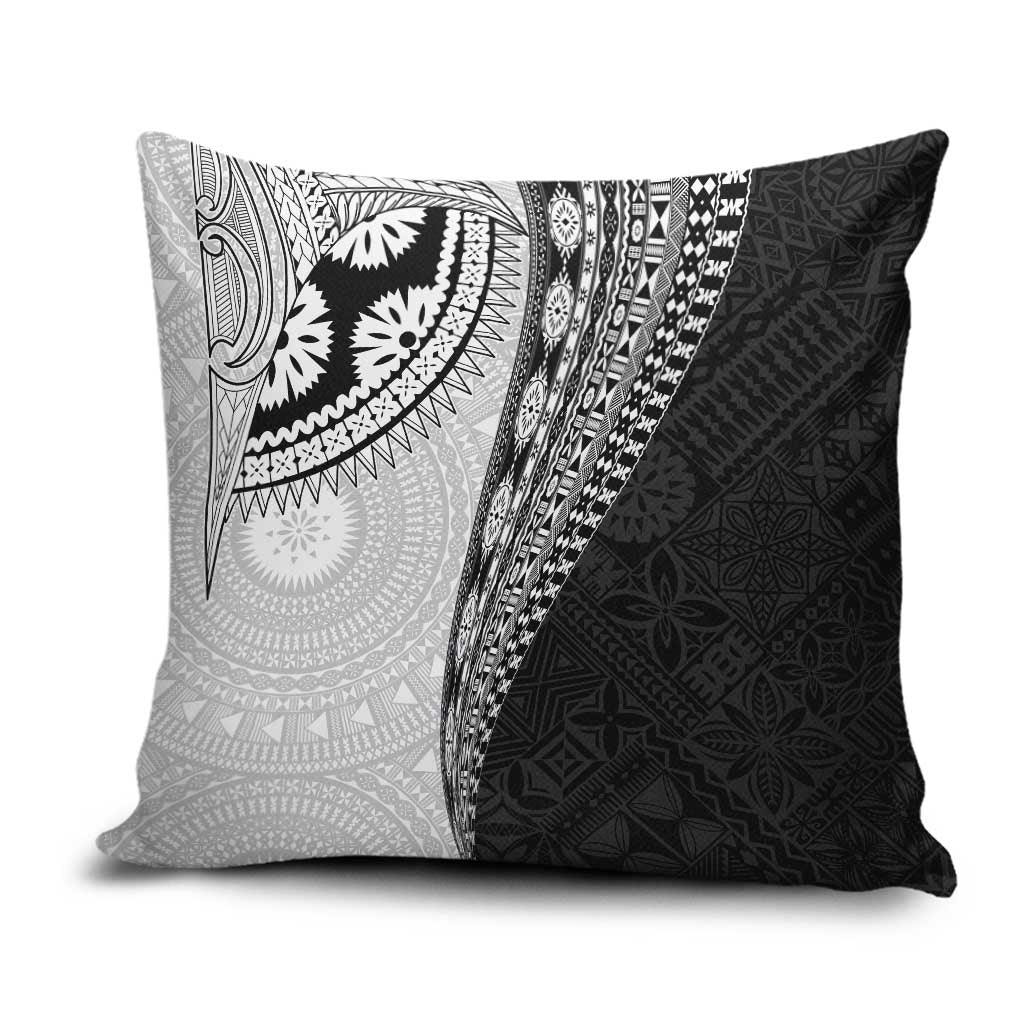 Fijian Masi Tattoos Pillow Cover with Tapa Tribal Pattern - Polynesian Pride