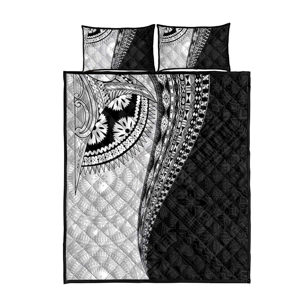 Fijian Masi Tattoos Quilt Bed Set with Tapa Tribal Pattern - Polynesian Pride