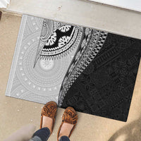 Fijian Masi Tattoos Rubber Doormat with Tapa Tribal Pattern - Polynesian Pride
