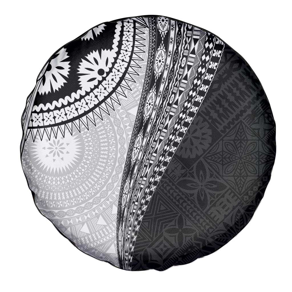Fijian Masi Tattoos Spare Tire Cover with Tapa Tribal Pattern - Polynesian Pride