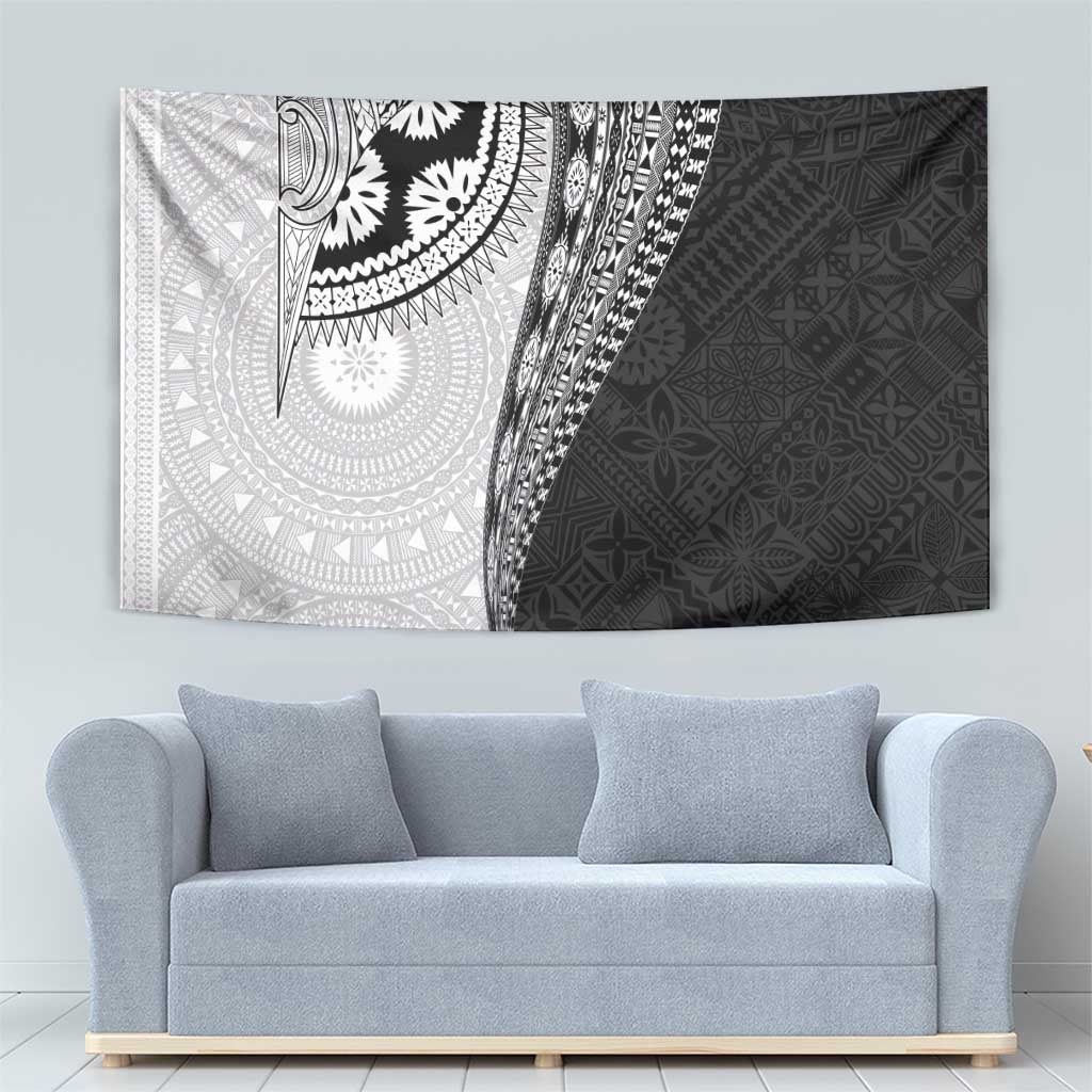 Fijian Masi Tattoos Tapestry with Tapa Tribal Pattern - Polynesian Pride