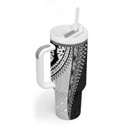 Fijian Masi Tattoos Tumbler With Handle with Tapa Tribal Pattern - Polynesian Pride