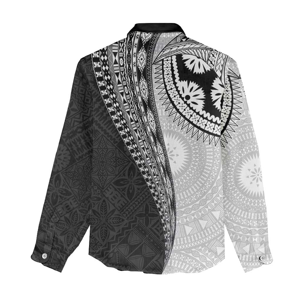 Fijian Masi Tattoos Women Casual Shirt with Tapa Tribal Pattern - Polynesian Pride