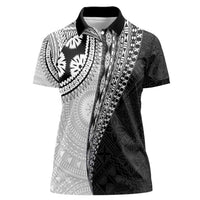 Fijian Masi Tattoos Women Polo Shirt with Tapa Tribal Pattern - Polynesian Pride