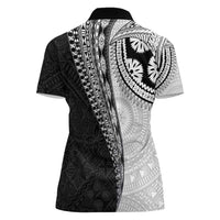 Fijian Masi Tattoos Women Polo Shirt with Tapa Tribal Pattern - Polynesian Pride