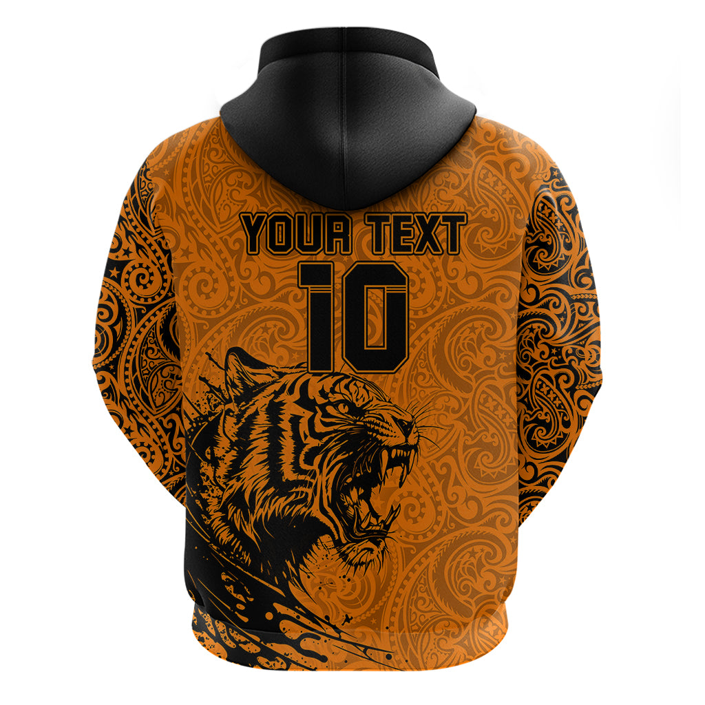 Custom PNG Lae Snax Tigers Rugby Hoodie The Tigers Head and PNG Bird Polynesian Tattoo LT03 - Polynesian Pride