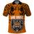 Custom PNG Lae Snax Tigers Rugby Polo Shirt The Tigers Head and PNG Bird Polynesian Tattoo LT03 Orange - Polynesian Pride