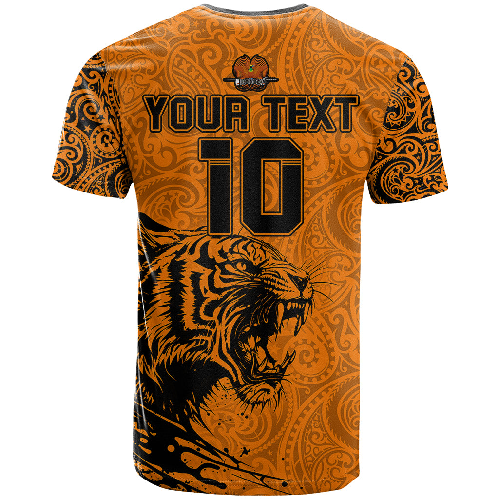 Custom PNG Lae Snax Tigers Rugby T Shirt The Tigers Head and PNG Bird Polynesian Tattoo LT03 - Polynesian Pride
