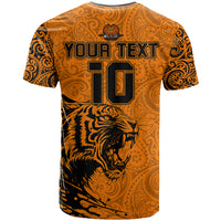 Custom PNG Lae Snax Tigers Rugby T Shirt The Tigers Head and PNG Bird Polynesian Tattoo LT03 - Polynesian Pride