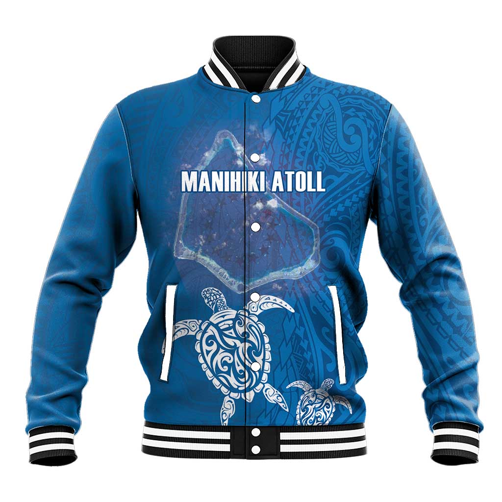 Cook Islands Manihiki Atoll Baseball Jacket Maori Turtle and Polynesian Pattern