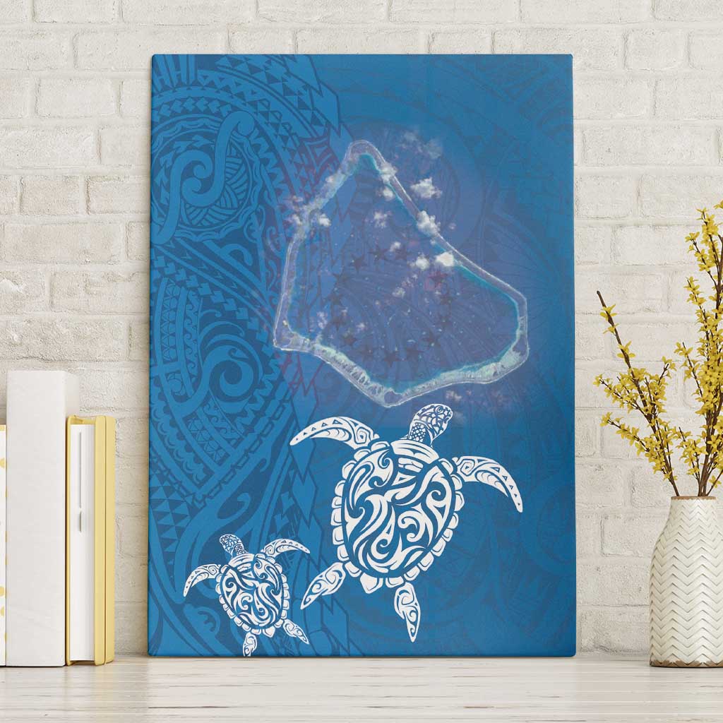 Cook Islands Manihiki Atoll Canvas Wall Art Maori Turtle and Polynesian Pattern