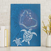 Cook Islands Manihiki Atoll Canvas Wall Art Maori Turtle and Polynesian Pattern LT03 Without Frame Blue - Polynesian Pride