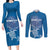 Cook Islands Manihiki Atoll Couples Matching Long Sleeve Bodycon Dress and Long Sleeve Button Shirt Maori Turtle and Polynesian Pattern