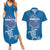 Cook Islands Manihiki Atoll Couples Matching Summer Maxi Dress and Hawaiian Shirt Maori Turtle and Polynesian Pattern