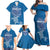 Cook Islands Manihiki Atoll Family Matching Off Shoulder Maxi Dress and Hawaiian Shirt Maori Turtle and Polynesian Pattern