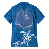 Cook Islands Manihiki Atoll Family Matching Short Sleeve Bodycon Dress and Hawaiian Shirt Maori Turtle and Polynesian Pattern