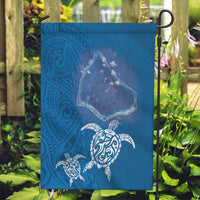 Cook Islands Manihiki Atoll Garden Flag Maori Turtle and Polynesian Pattern LT03 Garden Flag Blue - Polynesian Pride