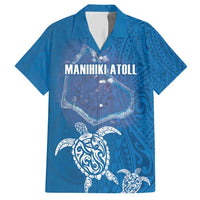 Cook Islands Manihiki Atoll Hawaiian Shirt Maori Turtle and Polynesian Pattern LT03 Blue - Polynesian Pride