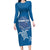 Cook Islands Manihiki Atoll Long Sleeve Bodycon Dress Maori Turtle and Polynesian Pattern