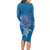 Cook Islands Manihiki Atoll Long Sleeve Bodycon Dress Maori Turtle and Polynesian Pattern