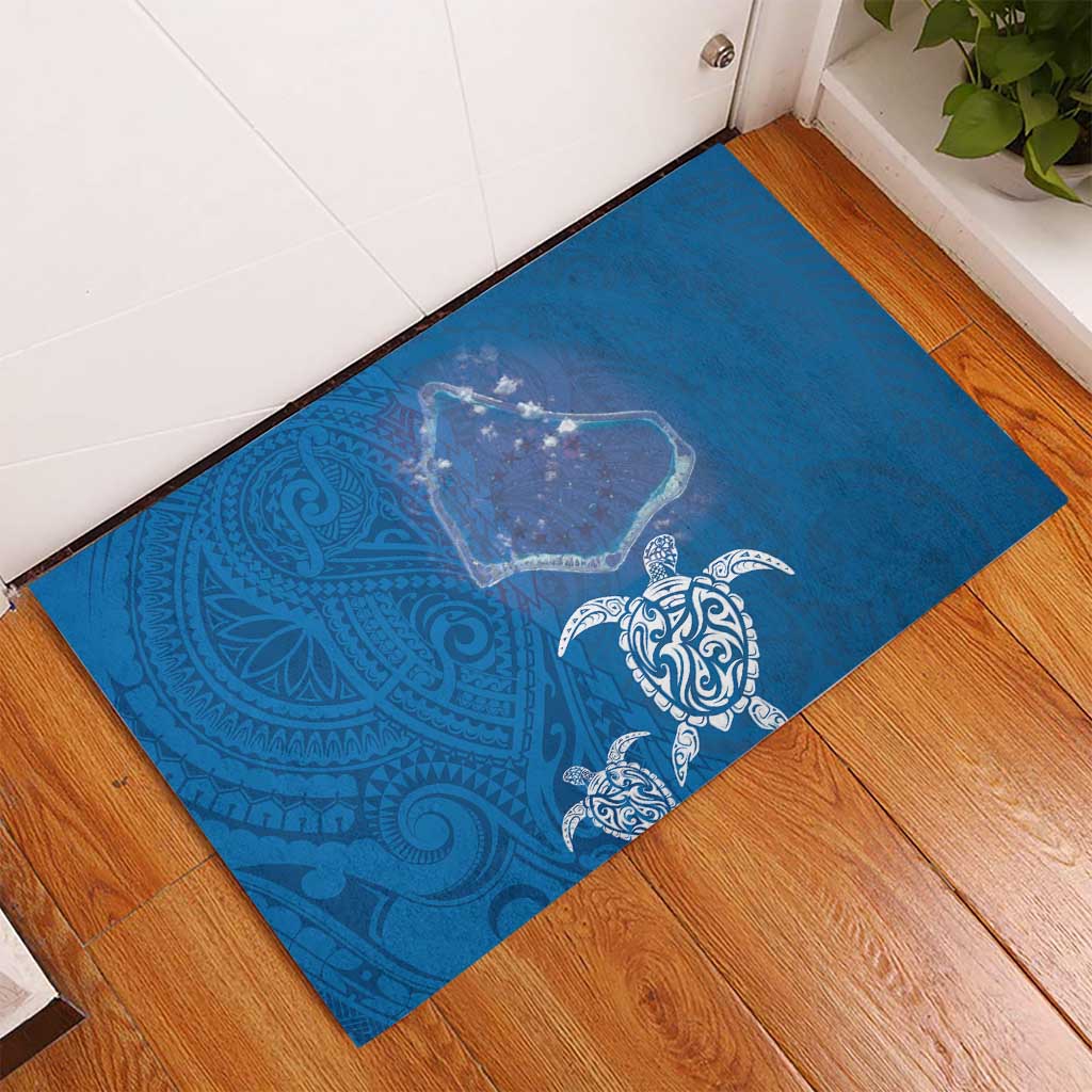 Cook Islands Manihiki Atoll Rubber Doormat Maori Turtle and Polynesian Pattern LT03 - Polynesian Pride