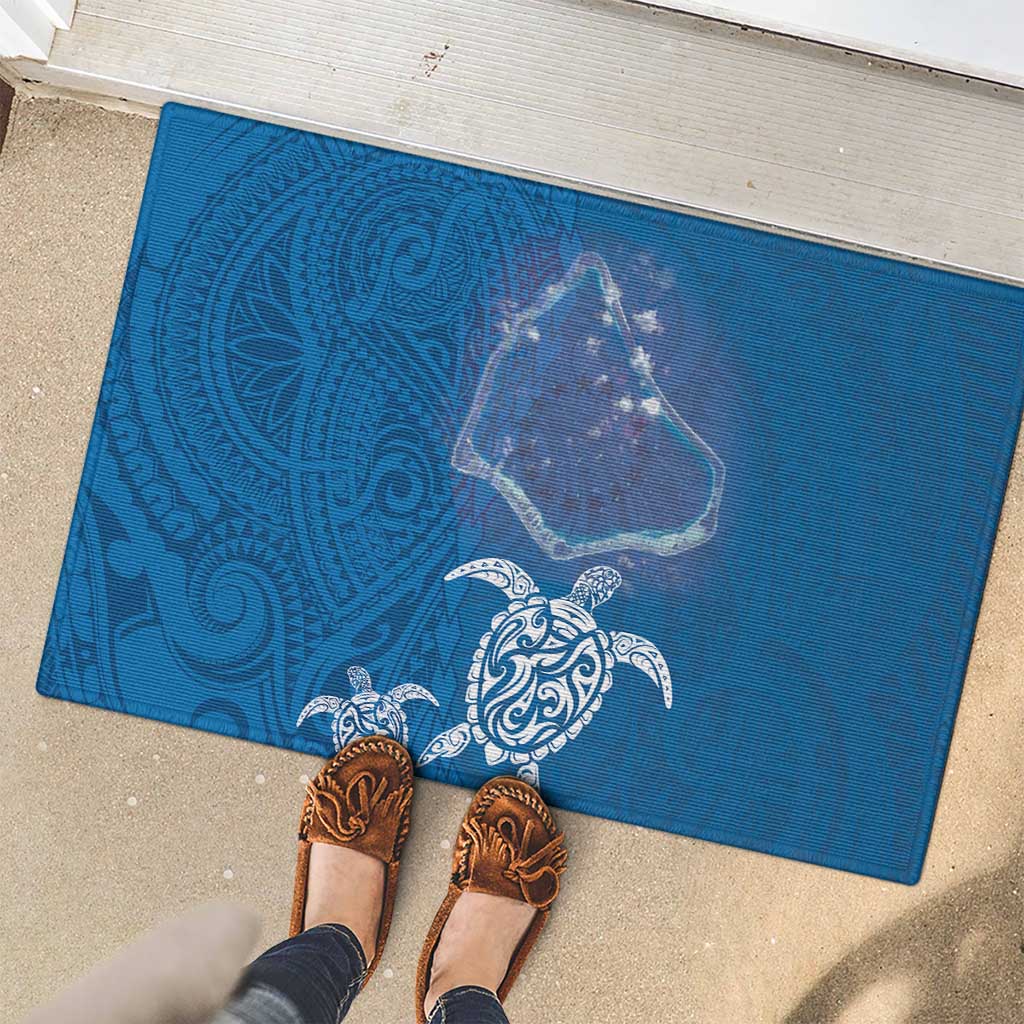 Cook Islands Manihiki Atoll Rubber Doormat Maori Turtle and Polynesian Pattern LT03 - Polynesian Pride